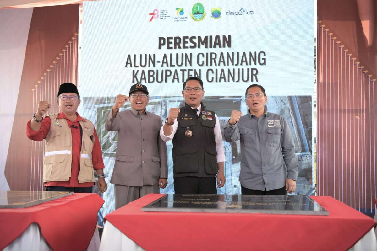 Gubernur Jabar Ridwan kamil saat resmikan beberapa Proyek di Kabupaten Cianjur. Ft dok  Humas Jabar.