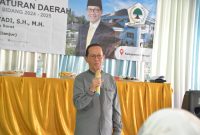 Anggota DPRD Provinsi Jawa Barat Oden Haryadi saat Penyebarluasan Peraturan Daerah Kelurahan Babakancaringin, Kecamatan Karangtengah, Kabupaten Cianjur. Jumat (24/1/2025).