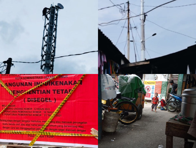 Diprotes Warga. BTS yang diduga milik provider Indosat dan Tri ini berda di  Jl. Jatinegara Lio RT 2 RW 4, Kelurahan Jatinegara, Kecamatan Cakung, Jakarta Timur.