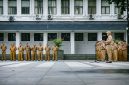 Wali Kota Bandung, Muhammad Farhan saat apel pagi di Balai Kota Bandung, Senin (10/3 /2025).