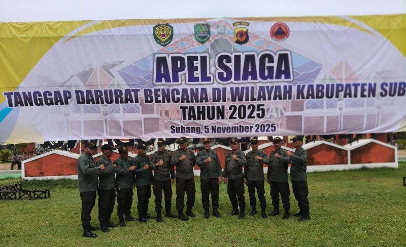 Perum Perhutani KPH Bandung Utara saat menghadiri Apel Siaga Tanggap Darurat Bencana Tahun 2025 yang diselenggarakan oleh Pemerintah Daerah Kabupaten Subang pada Rabu (05/11/2025).